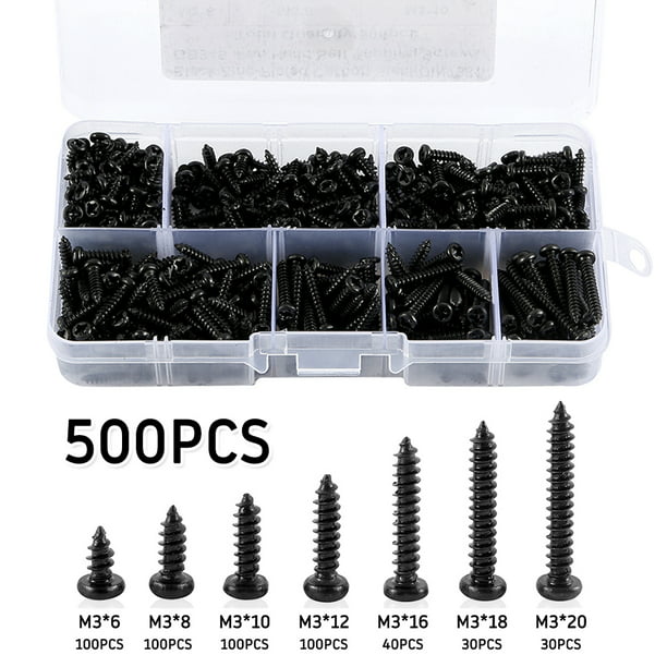 10 X cross Recessed Screw And Nut Plastic M3 8mm Natural